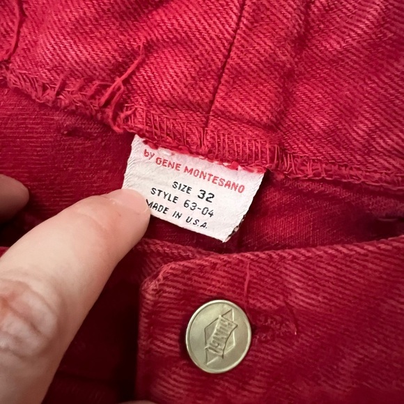 Vintage 80s BONGO High Waisted Red Tapered Leg Denim Jeans Size 32 - Picture 5 of 5